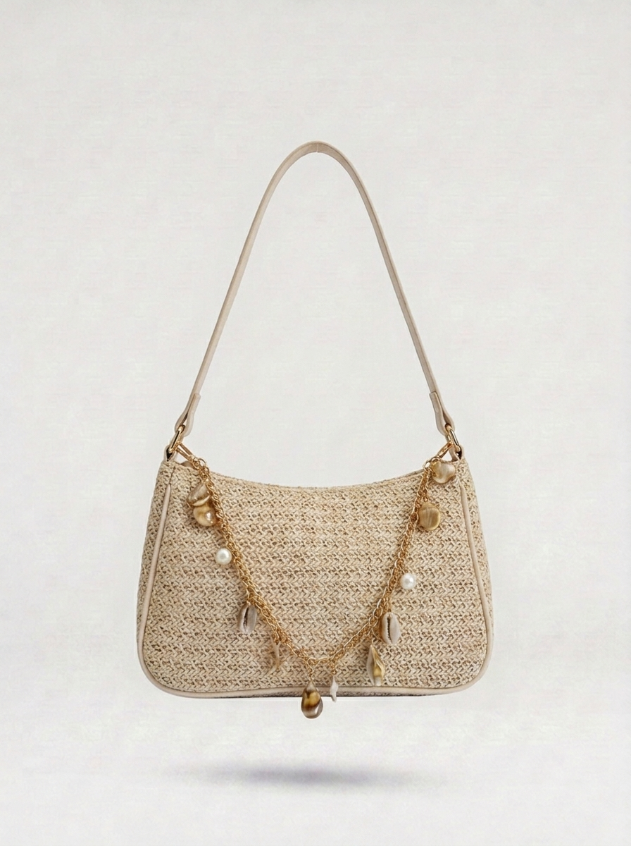 Bolso de Hombro Lena de Paja Trenzada