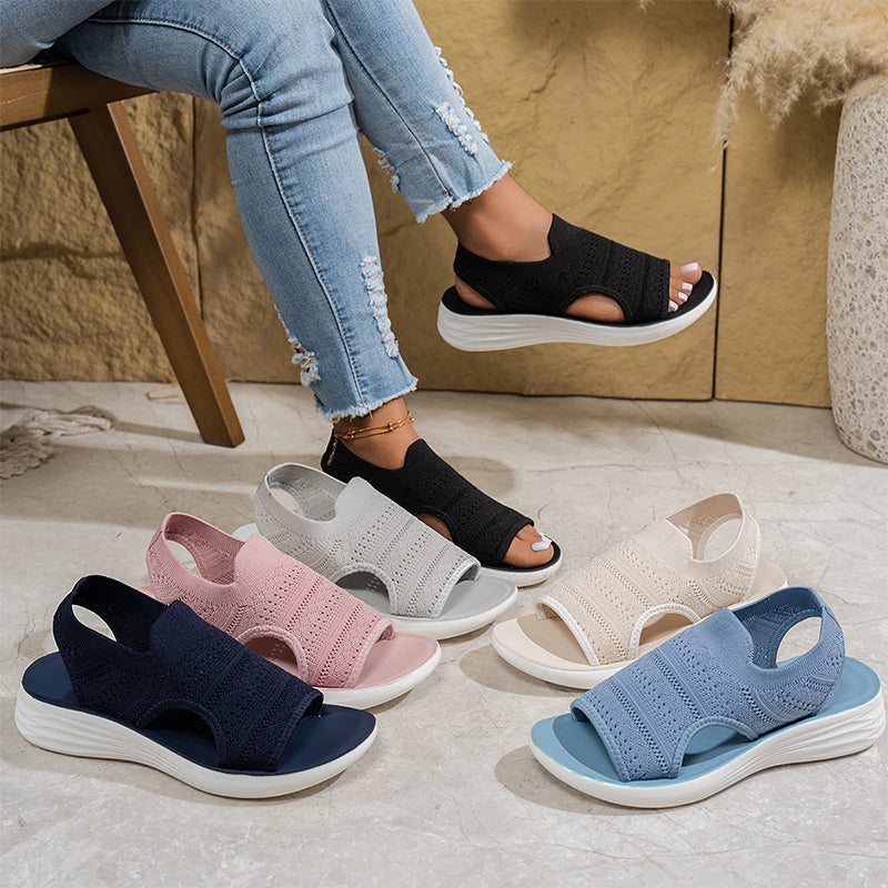 Zina™ | Sandalias con plataforma de punto transpirable para mujer