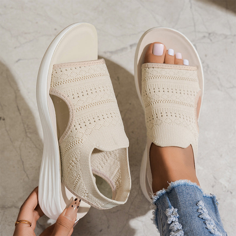 Zina™ | Sandalias con plataforma de punto transpirable para mujer