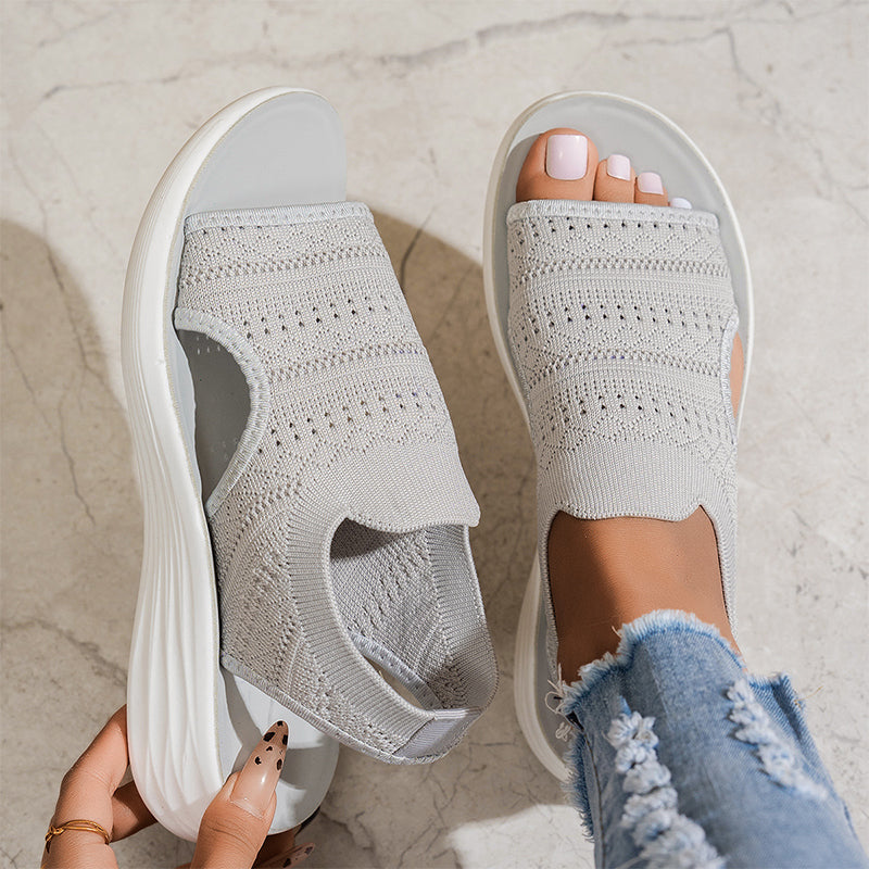 Zina™ | Sandalias con plataforma de punto transpirable para mujer