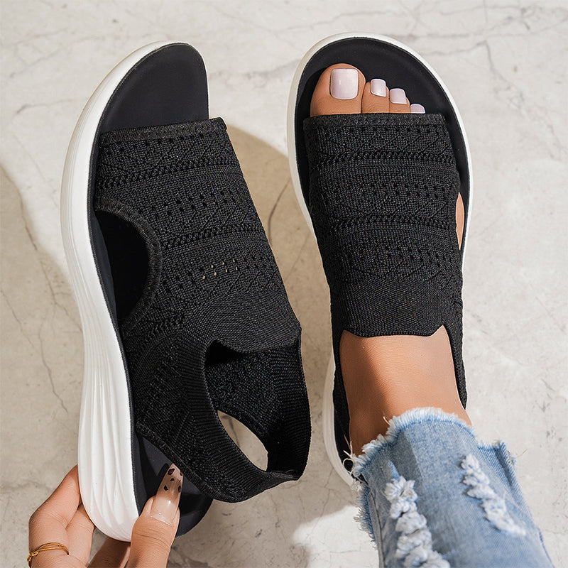 Zina™ | Sandalias con plataforma de punto transpirable para mujer