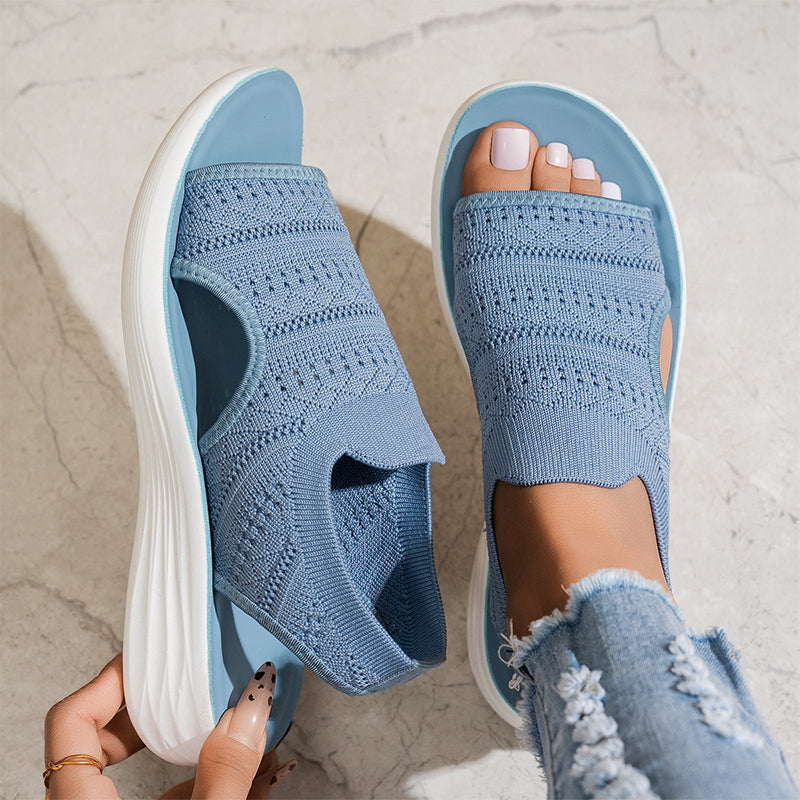 Zina™ | Sandalias con plataforma de punto transpirable para mujer