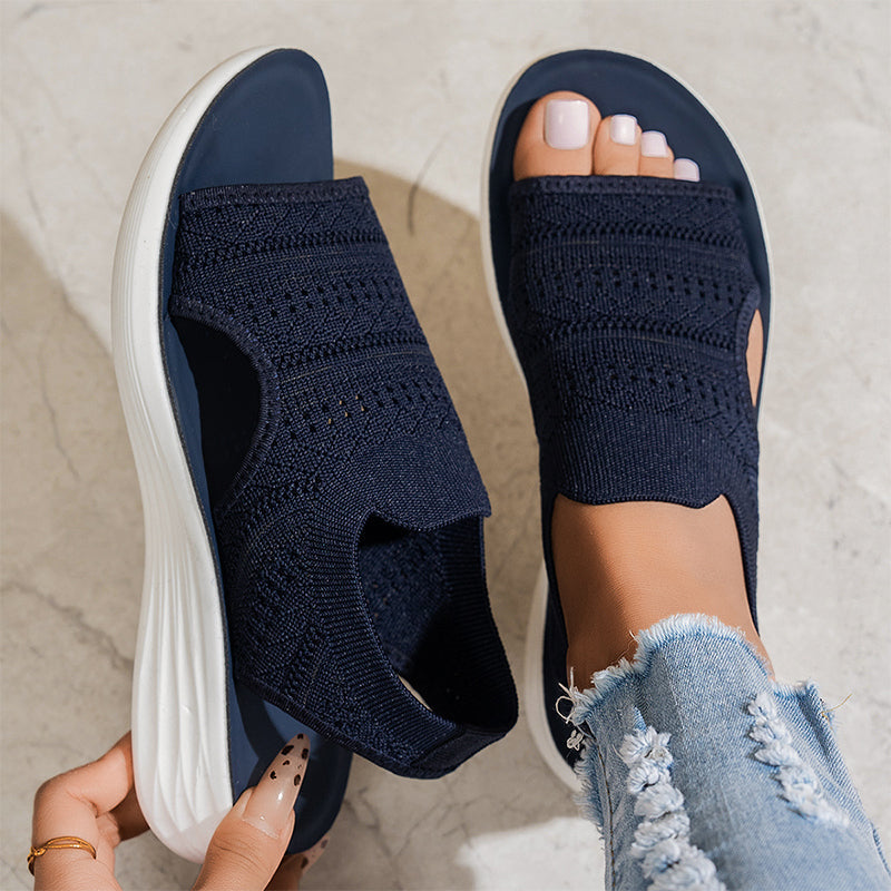 Zina™ | Sandalias con plataforma de punto transpirable para mujer