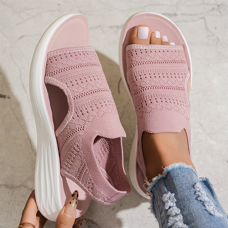 Zina™ | Sandalias con plataforma de punto transpirable para mujer